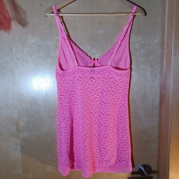 VICTORIA'S SECRET SEXY LITTLE THINGS VINTAGE Allover Pink Lace Gown Slip_Large - Picture 5 of 8